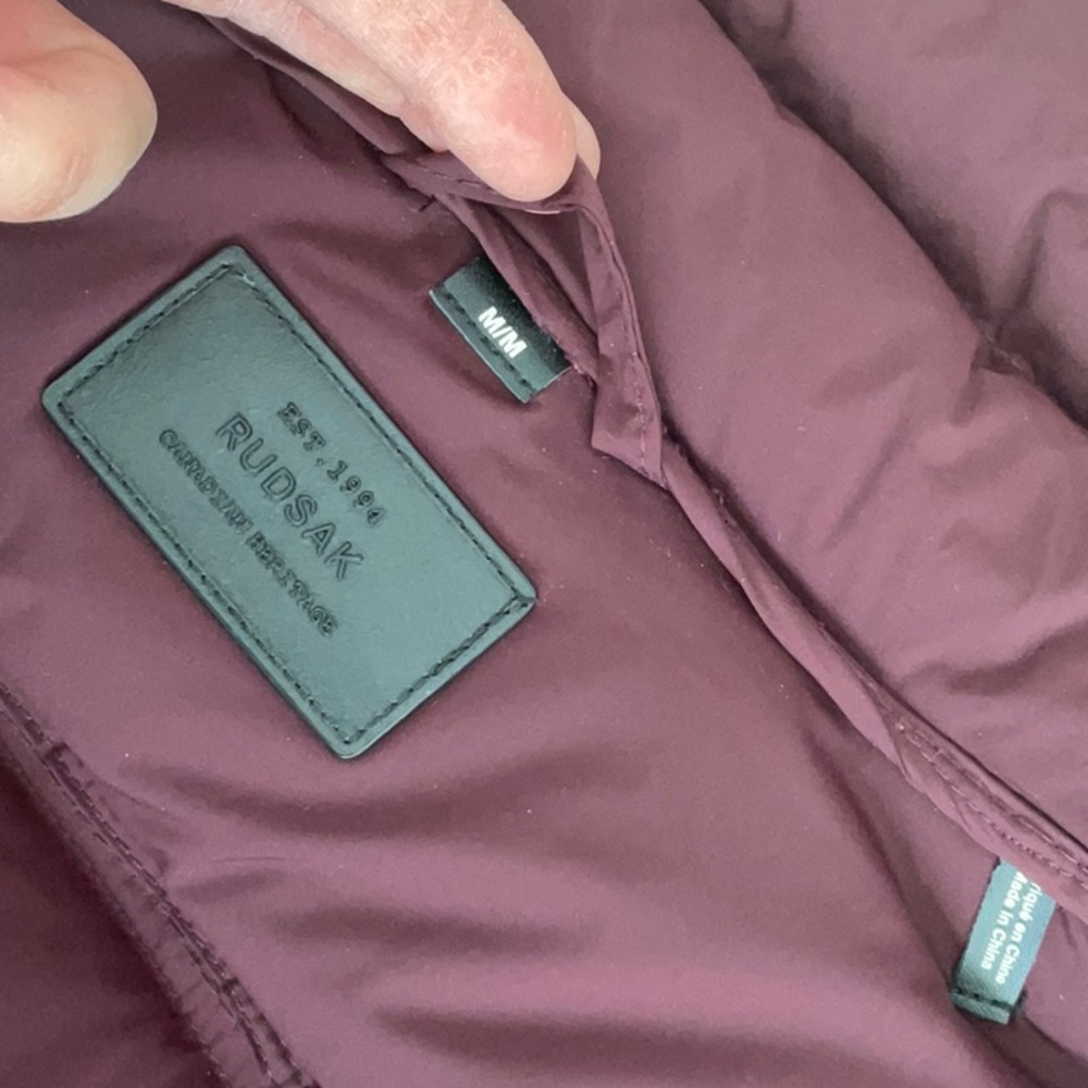 Rudsak Melodic Quilted Down Winter Coat / WITH OR WITHOUT FUR/ Burgundy / Medium - Picture 15 of 16